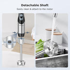 FRESKO Immersion Handheld Blender 500W with 700ml Beaker, 12-Speed & Turbo Mode Hand Blender Stick, 304 Stainless Steel Blades