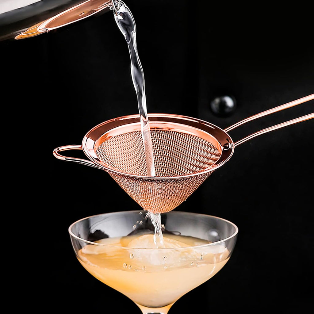 2 Pack Stainless Steel Small Food Strainer, Fine Mesh Sieve with Long Handle, Cocktail Strainer For Cocktails, Tea Herbs, Coffee & Drinks, Rust Proof & Great as Tea Strainer, 3.5inch