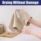 Homaxy Microfiber Waffle Weave Kitchen Dish Cloths, 12 x 12 Inch Ultra Absorbent and Solid Color Dish Towels for Kitchen Fast Drying Dishcloth for Washing Dishes, 12 Pack, Beige