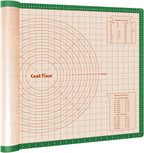 Silicone Pastry Mat 36 x 24 Inch - Larger Silicone Baking Mat for Rolling Dough,Non Slip Dough Sheet with Measurement,Perfect for Making Pie,Pizza(Green)