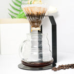 Tissting Pour Over Coffee Station Iron Pour Over Coffee Stand Dripper Rack Coffee Filter Holder for Home Cafe Office Black(18.3x14.4x14cm/7.2x5.7x5.5in)