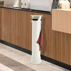 Espresso Coffee Knock Box, Commercial Knock Box for Espresso Coffee Grounds, Floor Standing Coffee Knock Box with 30pcs Garbage Bags and Towel (White)