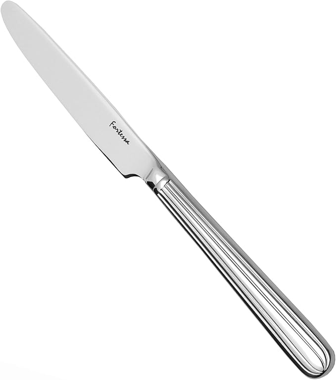 Fortessa Metropolitan 18/10 Stainless Steel Flatware Solid Handle Salad/Dessert Knife, Set of 12