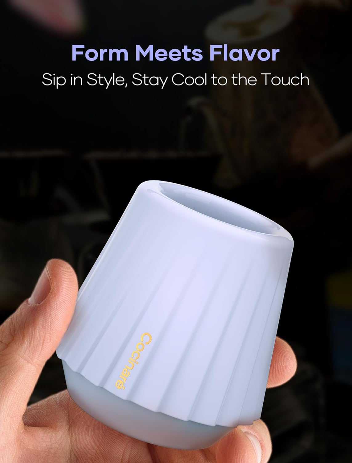 Cocinare KissCup Ceramic Espresso Cup – 2.2oz Demitasse Cup for Espresso, Pour-over coffee & Tea, Lavender Purple, Ceramic Collection