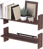 Rustic Floating Shelves – 22.8"x6.7" Solid Wood Bookshelves for Books, Plants, Photos & Decor – Brown Wooden Storage for Bedroom, Living Room, Bathroom, Kitchen