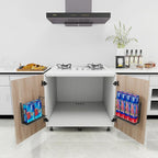 Kitchen Wrap Organizer Door Mount, Aluminum Foil Holder Cabinet Door Organizer Cabinet Storage Basket for Kitchen Wrap/Food Bag Storage, Black