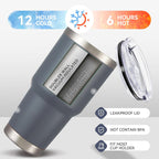 30 oz Tumbler with Lid Stainless Steel Tumblers Bulk Vacuum Insulated Cup Reusable Powder Coated Travel Mug Double Wall Leak Proof Cups Keep Cold Drinks for 12 Hours Gray, Set of 8