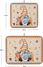 Fall Dish Drying Mat for Kitchen Counter Pumpkin Gnome Drying Pad Absorbent Drying Mats for Countertops Sinks Draining Racks Autumn Maple Leaves Drainer Holiday Harvest Thanksgiving Decorations 16x18