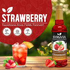 Syruvia Strawberry Syrup (25.4 fl oz) - Sweet Strawberry Bliss in a Bottle – Kosher, Gluten-Free, Ideal for Elevating Your Culinary and Beverage Adventures