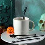30 Pcs Halloween Swizzle Sticks Plastic Coffee and Cocktail Stirrers Fall Thanksgiving Drink Stirrers Cocktail Mixers for Halloween Fall Autumn Party Tea Coffee Bar Decoration(Black Cat)