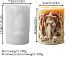 Witch Cylinder Silicone Candle Mold for Candle Making,Pillar Casting Silicone Molds for Resin Casting,Scented Candle, Soap,Silicone Molds for Home Decor,Resin Craft Gifts (A)