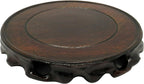 CVHOMEDECO. Rustic Vintage Rosewood Circular Display Stand Vase Pot Base Fishbowl Pedestal Stand.