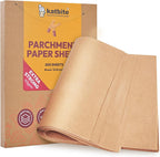 Katbite 200Pcs 12x16 In Unbleached Parchment Paper for Baking, Precut Parchment Paper Sheets, Heavy Duty Flat Baking Paper, Half Sheet Baking Sheets for Baking Cookies, Cooking, Air Fryer, Oven