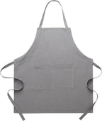 Cotton Linen Apron for Women - Adjustable Casual Apron with Pocktes, Great for Florist, Coffee House and Kitchen