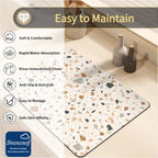 Dish Drying Mat - Absorbent Countertop Mat for Coffee Maker, Expresso Machine, Kitchen Use (04,16''×20'')