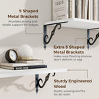 RICHFOCUS 12 Inch Deep Floating Shelves for Wall, 36" W x 12" D Wood Wall Shelves Set of 2, Wide Floating Shelves for Living Room, Bedroom, Kitchen, Bathroom and Decor Storage, White