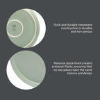 Gibson Elite Pasco 16 Piece (Service for 4) Plates and Bowls Double Bowl Reactive Glaze Dishes Stoneware Ceramic Dinnerware Set - Green