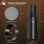 WDT Tool Espresso Distributor Accessory kit &1.7mm Thickness 150μm Mesh Puck Screen & 8 Magnets dosing ring Compatible with Portafilter (WDT +58MM Black dosing ring&puck screen)