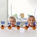 Gyufise 24Pcs Vintage 1965 Cupcake Toppers Cheers to 60 Fabulous Sixty Cupcake Picks Decorations for 60th Birthday Wedding Anniversary Party Cake Decorations Supplies Deep Blue