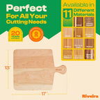 Riveira Cherry Wood Cutting Board – Gourmet Black Cherry Grandeur: 17 x 13 Wooden Cutting Board – Wooden Cutting Boards For Kitchen Decorative – Innovative Juice Grooves Cherry Wooden Chopping Board