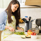 Kitchen Utensil Holder - 360° Rotating Stainless Steel Countertop Organizer (with Cleaning Brush) for Spoons, Spatulas & Cutlery Storage, Cooking Silverware Caddy with Removable Base, Silvery