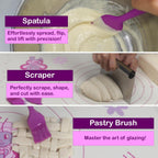 Silicone Baking Mat Set | Non-Stick Dough Rolling Pastry with Rolling Pin for Cookie Pie Crust Pizza Bread | Extra Large Dough Mat | Silicone Pastry Mat Kit Extra Thick with accessories