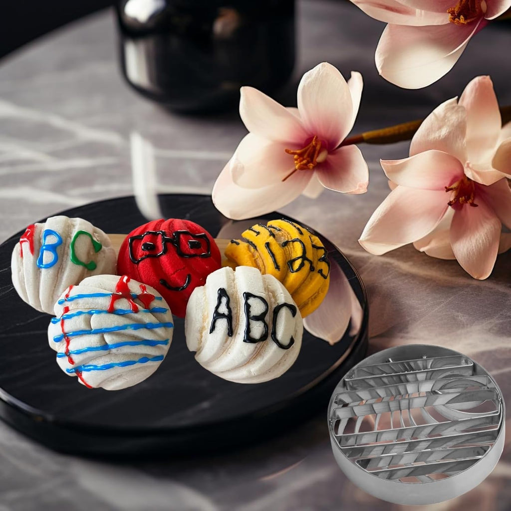 Concha Cutter Mexican Bread Mold - 4.1 Inch Stainless Steel, Two-Sided Concha Stamp for Pan Dulce, Premium Metal Bread Shape Cutter, Cortadora De Pan Mexicano