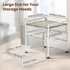 Coffee Bar Organizer Countertop, 2 Tier Mug Cup Holder Stand with 10 Hooks, 60 K Cup Coffee Pod Drawer with Mug Rack, Multifunctional Shelf Organizer for Kitchen, Grey