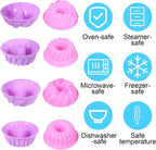 48Pcs Silicone Baking Cups, Non-stick 4 Shape Baking Molds, Heat Resistant and Resuable Mini Silicone Muffin Cups for Muffins, Jelly and Cake Baking