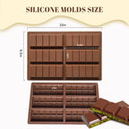 2 Pack Chocolate Bar Mold Deep for Stuffed Bar, Non-Stick Thick Chocolate Molds, Silicone Chocolate Candy Molds for Knafeh Pistachio Chocolate Bar, Candy, DIY Handmade Gifts (5 Snap+10 Snap)