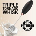 Zulay Kitchen Patented Tornado Triple Whisk Milk Frother with 4 Duracell Batteries – Handheld Foam Maker for Coffee, Lattes, Matcha & Hot Chocolate – Rich, Creamy Froth in Seconds