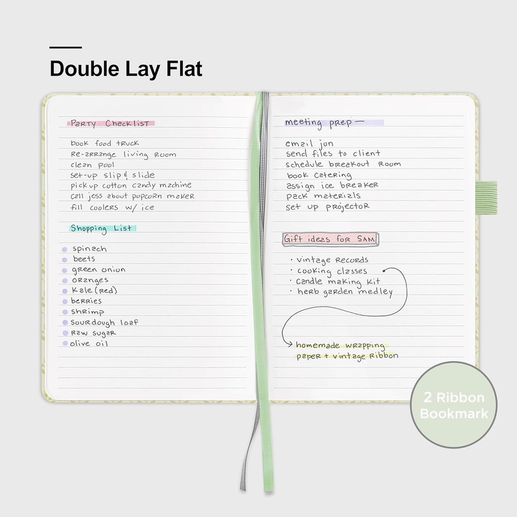 &And Per Se Lined Journal Notebook for Women&Men with Pattern, 160 Pages 100GSM Thick Paper, A5 Hardcover Journals for Writing(Light Green)