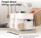 Ibyx Elegant Sliding Tray for Your Coffee Maker & Heavy Kitchen Appliances - Sturdy, Slides Easily from Under The Cabinet (Natural, 12”W x 16”D)