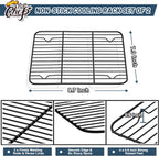 P&P CHEF Cooling Baking Rack Pack of 2, Stainless Steel Cooling Racks for Cooking Baking Roasting Grilling Drying, Dense Wires & Smooth Edge, Easy to clean, Black, 9.7" x 7.3"