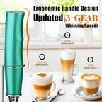 Nahida Rechargeable Milk Frother Wand for Coffee Include Stand - Turquoise