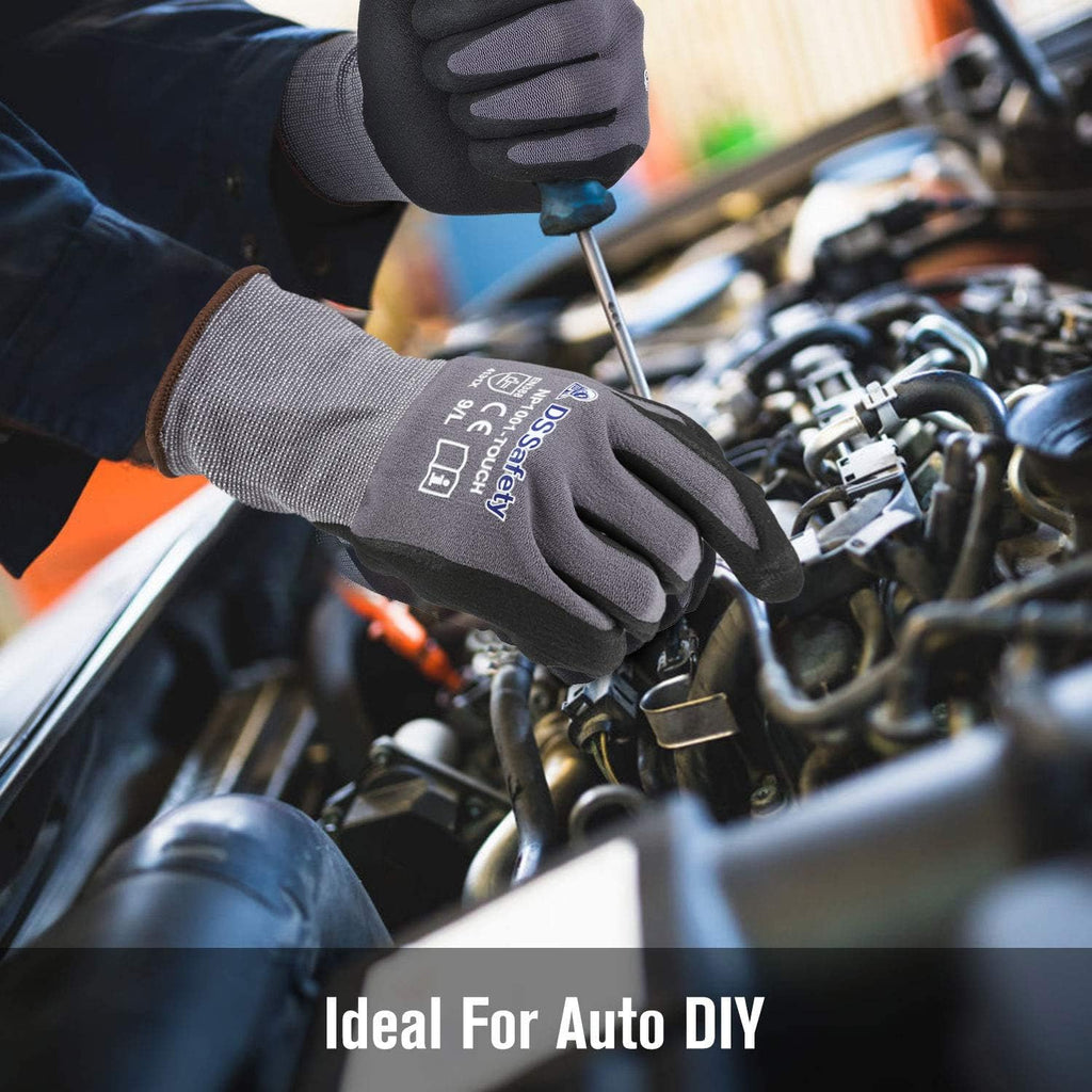 NP1001 Safety Work Gloves Comfort Stretch Fit Power Grip Smart Touch Durable Foam Coated