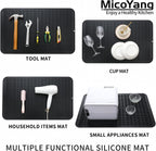 Silicone Dish Drying Mat for Multiple Usage,Easy clean,Eco-friendly,Heat-resistant Silicone Mat for Kitchen Counter or Sink,Refrigerator or Drawer Liner Black 3XL 28 inches x 18 inches