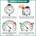 Glycerin Filled Vacuum Pressure Gauge-30-30psi Stainless Steel 1/4" NPT 2.5" Dial, for LowerMounting Designed for Pressure Testing of Water, Oil and Air (with Range Mark Pointer)
