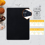 Silicone Baking Mat Red Pyramid Non Stick Bacon Microwave Tray Pastry Mats Red BBQ Grill Mat Baking Supplies oven Liners For Bottom Of Oven - 16 X 11''Silicone Mats For Kitchen Counter 1 Pack