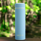 London Sip 16.9 oz Multi-Purpose Tea Infuser Mug – Fruit Infuser Water Bottle for Hot and Cold – Double Wall Stainless Steel Insulated, Blue Sunrise