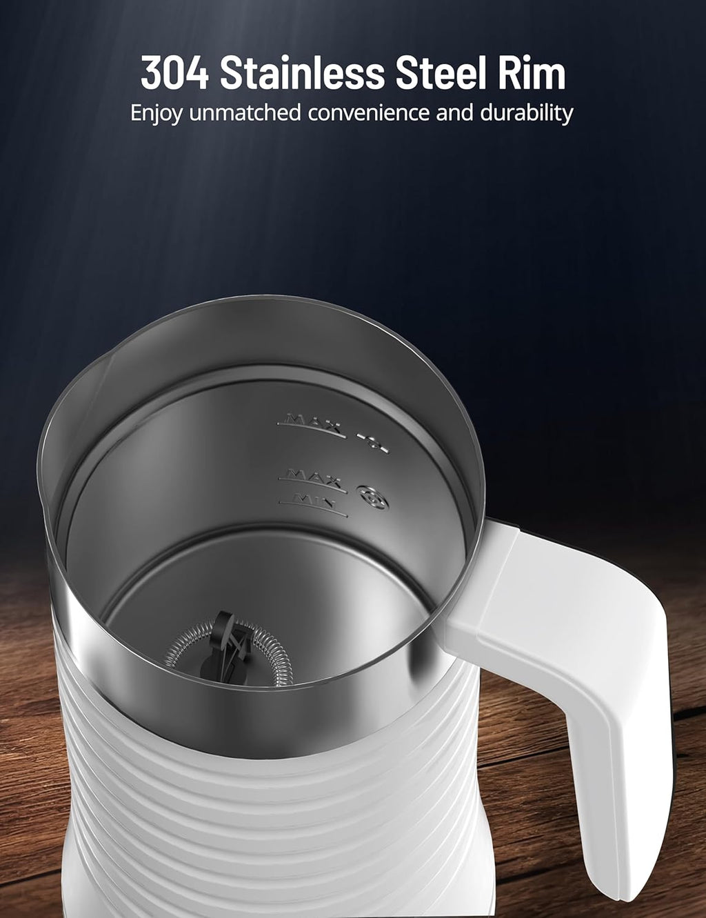 Milk Frother and Steamer, Airyoyo 4-in-1 Milk Frother,Electric Milk Frother Hot& Cold Foam Temperature Control, Auto Shut-Off Frother for Coffee Latte