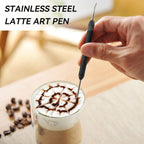2PCS Latte Art Pen, Stainless Steel Latte Art Tools 2 Ends Coffee Art Pen Latte Pen Coffee Pull Needle Coffee Fancy Stitch Barista Tool Coffee Art Tools for Cappuccino Latte Espresso Decorating