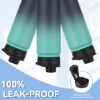 HASLE OUTFITTERS Insulated Water Bottle 22 oz Double Wall Stainless Steel Water Bottle Wide Mouth with Straw Lid & Spout Lid Keeps Cold or Hot(Green Blue Gradient,1)