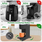 Appliance Slider 360° Rolling Tray for Coffee Maker Bamboo Coffee Pot Slider Tray Countertop Rotation Sliding Tray with Wheels, Small Appliances Mat Easily from Under the Cabinet Black(13.9"×9.4")