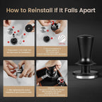 MHW-3BOMBER 51mm Coffee Tamper, Espresso Daul Spring Loaded Tamper with Ripple Base, Coffee Hand Tampers fit 51mm Portafilter, Self Leveling Espresso Machine Tampers for Barista,T5999-OS