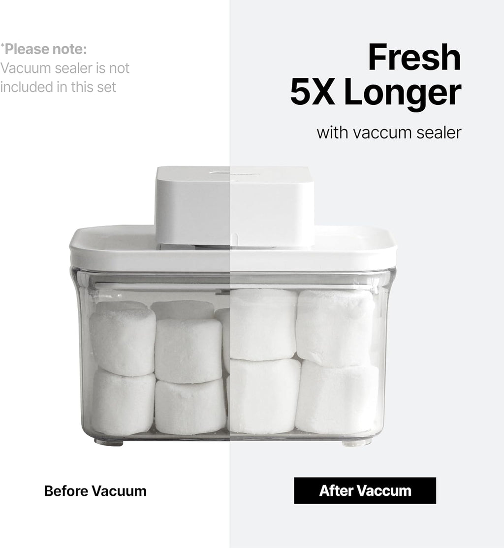 Premium Airtight Food Storage Containers, 4L(4.10qt) Smart One-Click Seal Lid, Patented Double Silicone Lining, 100% Leak Proof, BPA-FREE (Large Container 4.0)