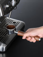 54mm Bottomless Portafilter with Puck Screen | Fits for 54mm Breville Machines | Stainless Steel portafilter and Walnut wood Handle|Espresso Machine Accessories(Walnut)