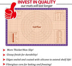 Silicone Pastry Baking Mat Non Stick-Large Rolling Dough with Measurements-Non Slip Pizza,Fondant,Pie,Cake Baking Mat - 26 x 16 Inch By Cook Time(Purple)