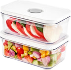 VAKUEN Premium Airtight Food Storage Containers, Mini Rectangular 2pc/set(0.53qt), Smart One-Click Seal Lid, No Hinges, 100% Leak Proof, BPA-FREE, Dishwasher, Freezer & Microwave Safe