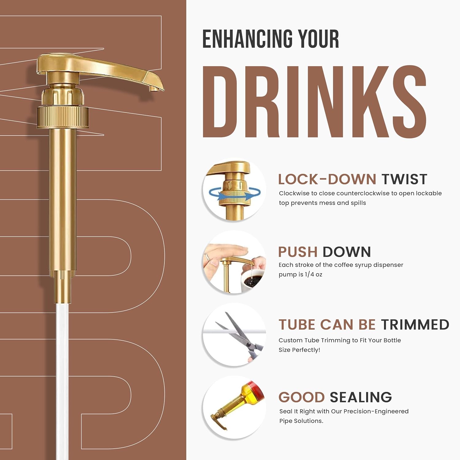 Jimoco® Syrup Pump Dispenser + Torani® Chocolate Milano Syrup, 25.4 oz - Coffee Syrup Pump & Flavoring Bundle